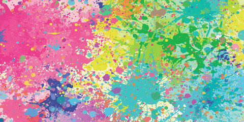 Fototapeta premium Abstract Colorful Watercolor Background with Vibrant Paint Splashes, Ink Blots, Artistic Grunge Texture, Pink and Yellow Liquid Shapes and Decorative Pattern Design