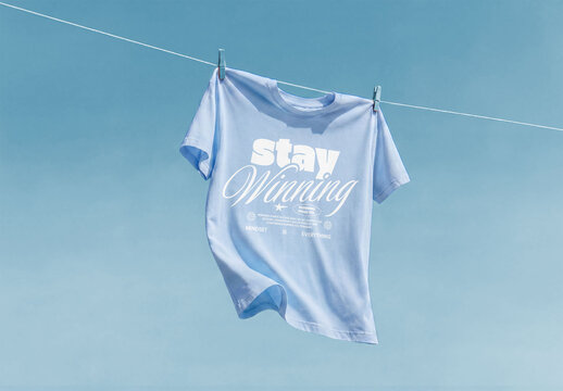 Mockup of a T-Shirt on a Line