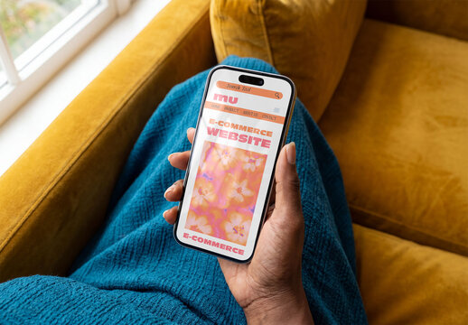 Smartphone Mockup on a Couch