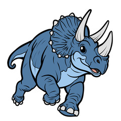 Cute cartoon triceratops dinosaur illustration isolated on transparent background © pranowo