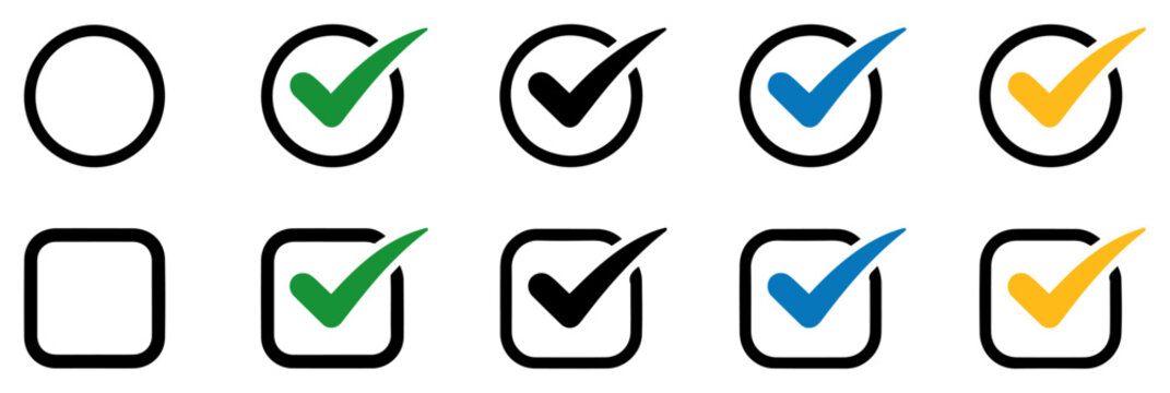 checked unchecked checkbox icon set