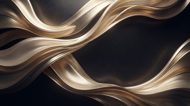 Abstract background featuring elegant flowing waves of liquid gold with a smooth metallic texture creating a sophisticated and luxurious visual effect