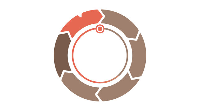 Circular segmented progress ring icon in brown, loading indicator isolated transparent PNG