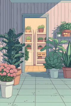 Explore a Vibrant Indoor Garden: A Charming Space Filled with Lush Plants and Blooming Roses for a Peaceful Home Atmosphere