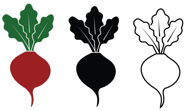 Beet icon. Beetroot icon vector. Silhouette of beetroot for logo, app and web design. Vector illustration of radish.