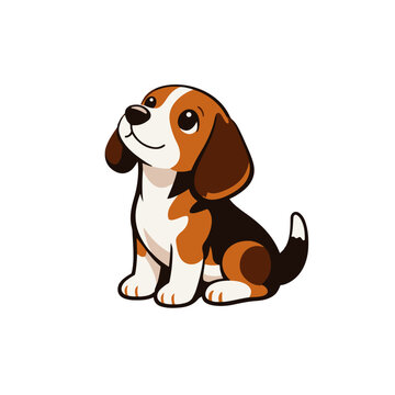 Minimal Beagle Looking Up Vector