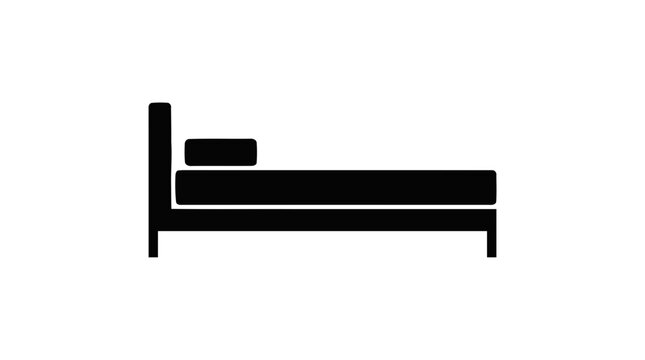 Vector illustration of simple bed icon symbol on a transparent background