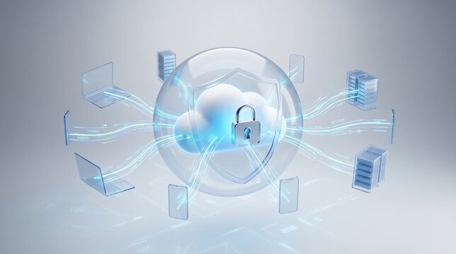 Cloud computing protected by a digital shield and secure encrypted network