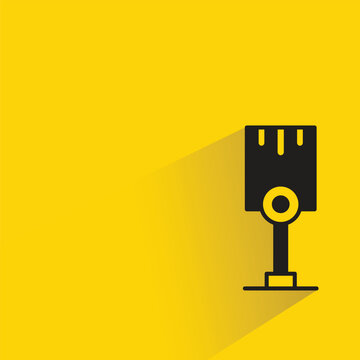 microphone icon with drop shadow on yellow background