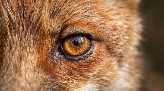 close up of a brown fox