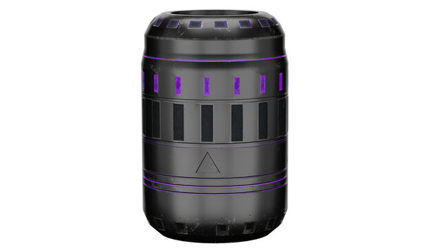 3d rendering sci fi barrel purple design features bold colors