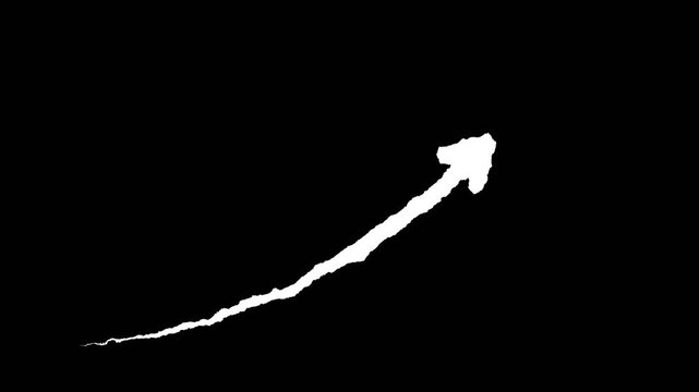 Hand drawn white arrow doodles animation set on transparent background for overlay