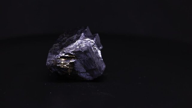 galena mineral from Brazil with black background