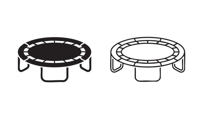 trampoline frame vector icon silhouette with outline art silhouette with outline art silhouette with outline art vector icon