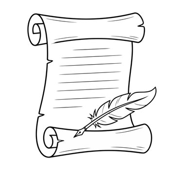 Scroll with Quill Pen