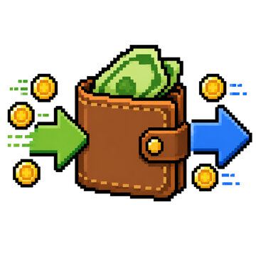Cash Flow Pixel Art Icon