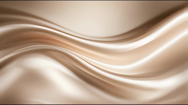 Elegant flowing golden silk fabric texture with soft waves