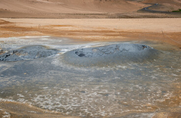 Active Mud Pot in Hverir Geothermal Field © vadiml