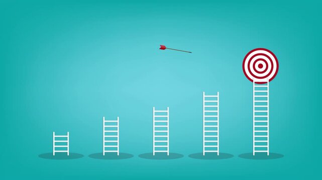 Business Success Journey Toward Bullseye Goal