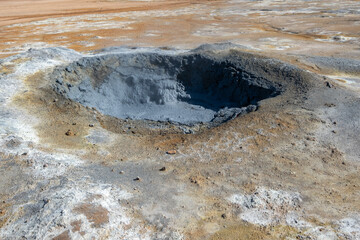 Boiling Grey Mud Pot Crater at Hverir © vadiml