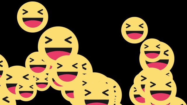 Social Media Laughing Haha Emoji Floating Particles Motion Graphics Overlay