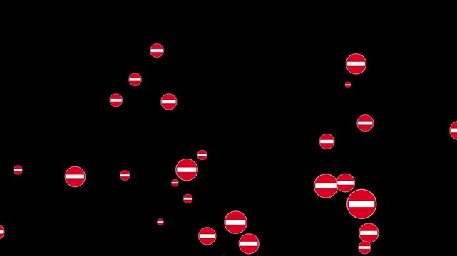 Red Stop Sign Floating Particles Motion Graphics Overlay
