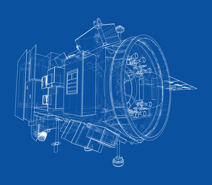blueprint of a spacecraft. Vector