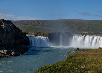 Panoramic View of Godafoss Waterfall in Northern Iceland © vadiml