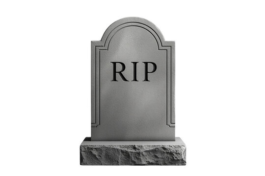 Gray Cemetery Tombstone With RIP Inscription