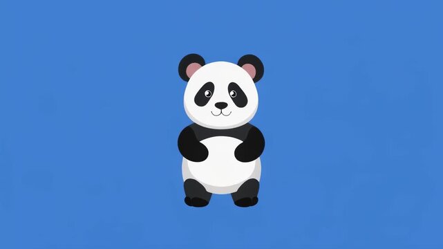 Cute Panda Characters Dancing in a Repeating Pattern with Soft Lighting and Minimalist Background