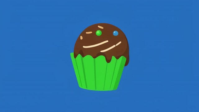 Sweet Cupcakes arranged in a repeating pattern during a vibrant blue screen background