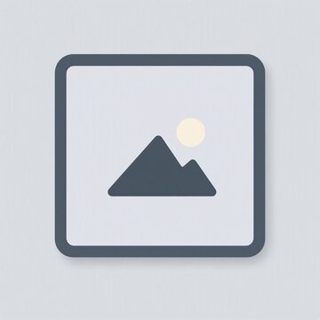 A flat minimalist placeholder image icon for app or website UI