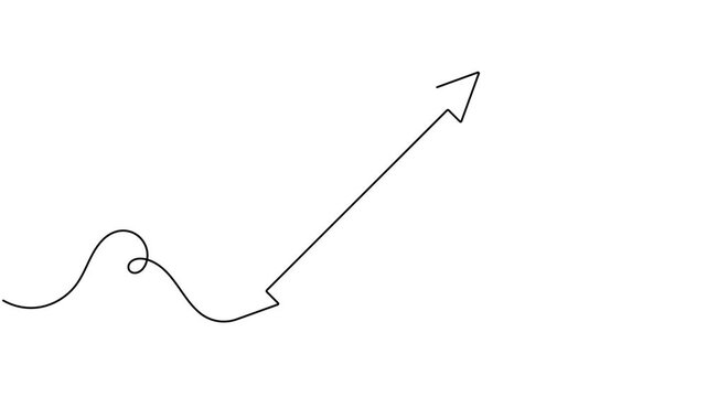 Diagonal resize arrow icon sign continuous one line drawing moving on white background animation video