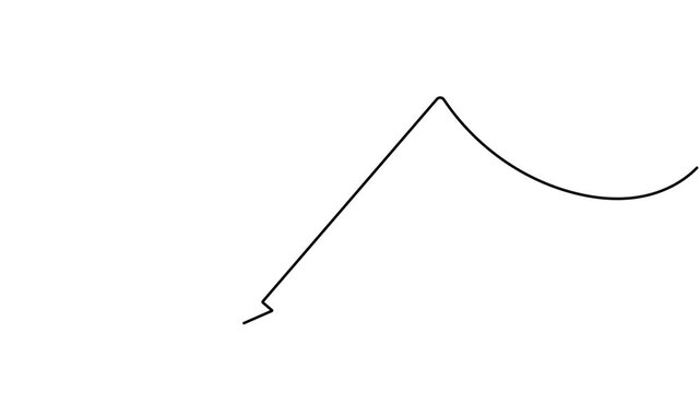 Diagonal resize arrow icon sign continuous one line drawing moving on white background animation video