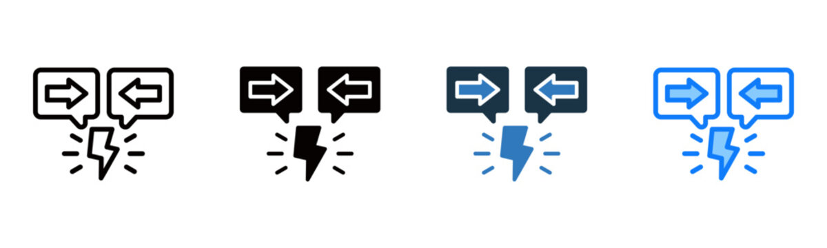 Conflict Of Interest icon multiple style vector illustration