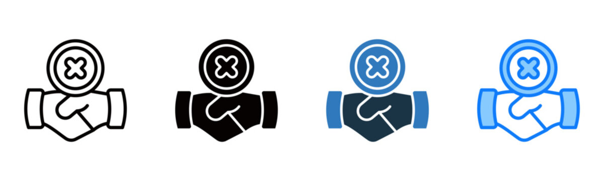 No Deal icon multiple style vector illustration