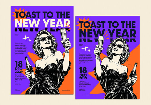 Corporate New Year Party Poster Layout