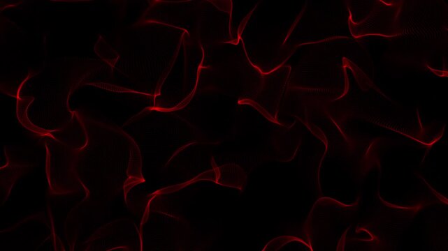 abstract red Motion background with wave grid lines flow animation, futuristic ai technology and science social media motion design element