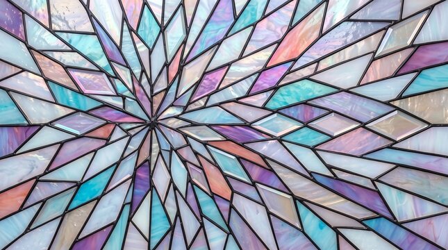 Vibrant geometric kaleidoscope pattern with colorful triangular mosaic design elements