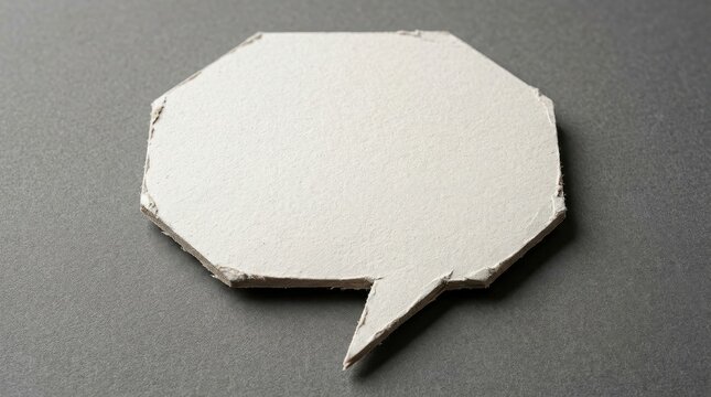 Origami paper speech bubble on gray background isolated on white background