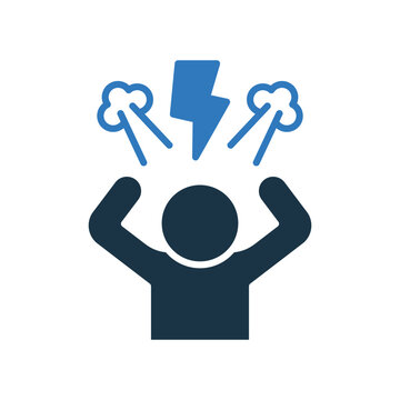 Anger Icon Glyph Two Color Style