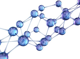 Obraz premium Complex blue molecular structure floating against a bright white background