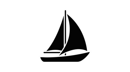 Fototapeta premium Vector illustration of sailing boat icon on a transparent background