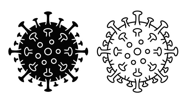 Vector illustration of coronavirus covid19 virus cell icon set on a transparent background