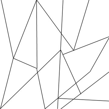 Minimal abstract geometric line art featuring thin black polygon lines on a clean white background. Modern minimalist composition suitable for branding, posters, packaging, social media, wallpapers