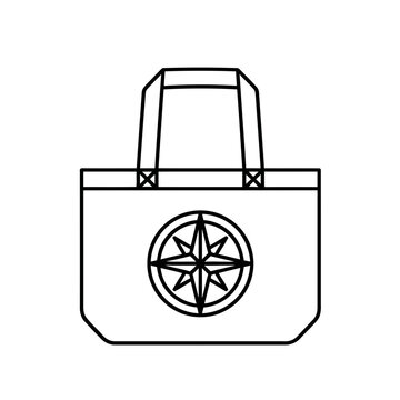 Tote bag with compass rose illustration