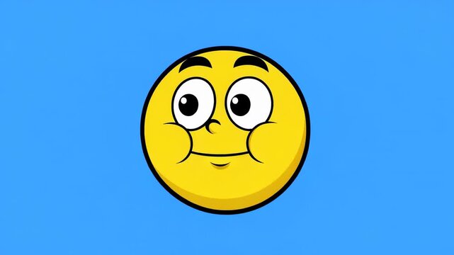 Yellow Emoji Faces Expressing Emotions with Wide Eyes and Open Mouths Against Blue Background