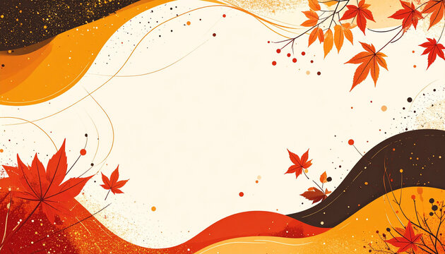 Contemporary Fall Abstract Geometric Canvas Generative AI

