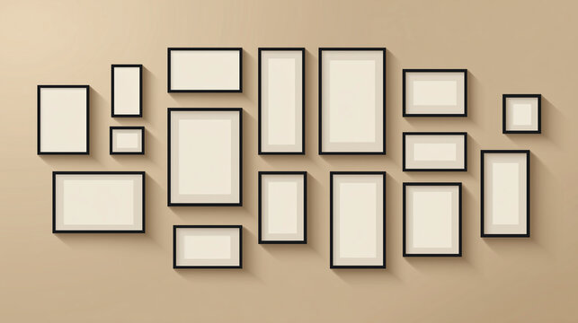 Wooden border templates with clothesline design provide creative display solutions for posters, certificates, and modern gallery arrangements.