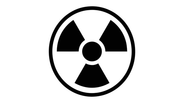 Vector illustration of radioactive hazard symbol on a transparent background